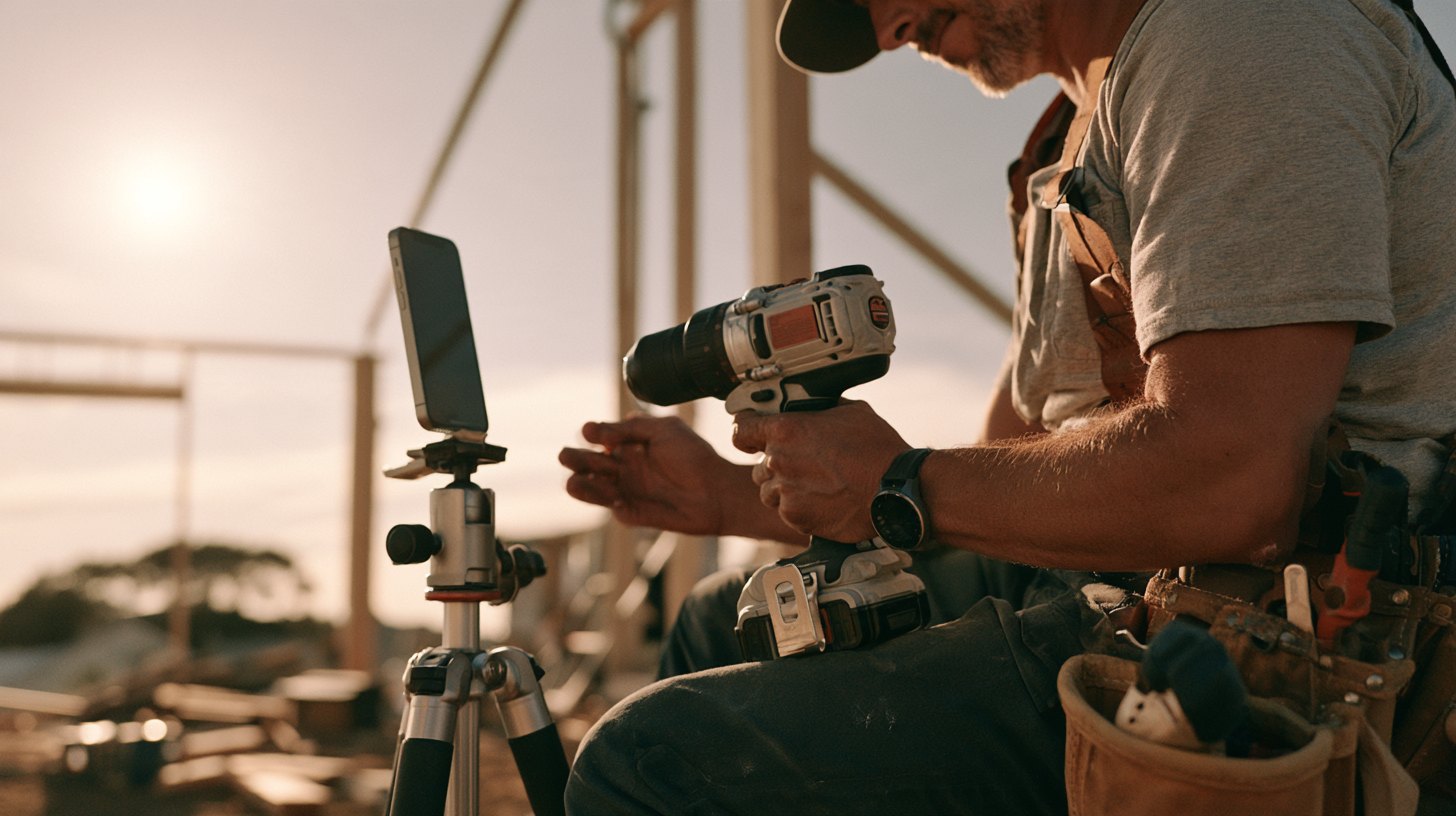 A creator filming a product at home
